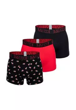 Мужские боксеры, 3 шт. - Hiro #2, шорты, хлопок стрейч, однотонный/с рисунком HOM, цвет Schwarz Rot