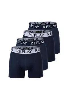 Мужские боксеры, 4 шт в упаковке, хлопок стрейч REPLAY, цвет Dunkelblau/wei_