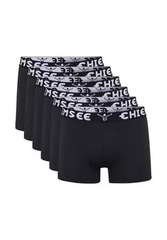 Мужские боксеры, 6 шт.: шорты, пояс с логотипом, однотонные CHIEMSEE, черный
