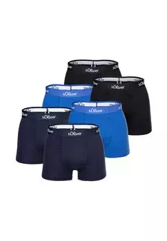 Мужские боксеры, 6 шт. - трусы-боксеры, хлопок стрейч s.Oliver, синий