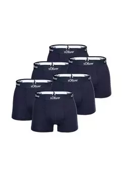 Мужские боксеры, 6 шт. - трусы-боксеры, хлопок стрейч s.Oliver, цвет Marine