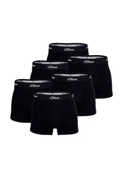 Мужские боксеры, 6 шт. - трусы-боксеры, хлопок стрейч s.Oliver, черный