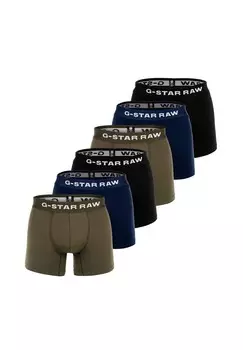 Мужские боксеры, 6 шт - трусы-боксеры, хлопок стрейч G-STAR RAW, цвет Blau/schwarz/gr_n