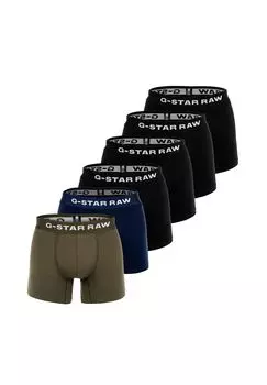 Мужские боксеры, 6 шт - трусы-боксеры, хлопок стрейч G-STAR RAW, цвет Schwarz/blau/schwarz/gr_n