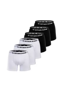 Мужские боксеры, 6 шт - трусы-боксеры, хлопок стрейч G-STAR RAW, черно-белый
