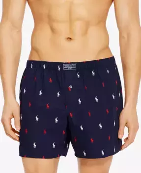 Мужские боксеры Allover Pony с тканым принтом Polo Ralph Lauren, синий