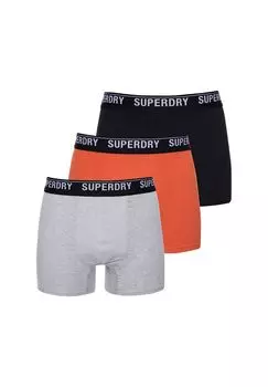 Мужские боксеры - BOXER MULTI TRIPLE PACK, натуральный хлопок, 3 шт. в упаковке Superdry., цвет Schwarz Grau Orange