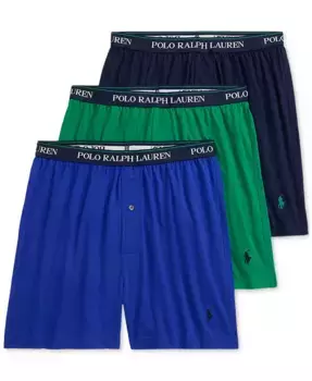 Мужские боксеры Classic Knit из хлопка, 3 шт Polo Ralph Lauren, мультиколор