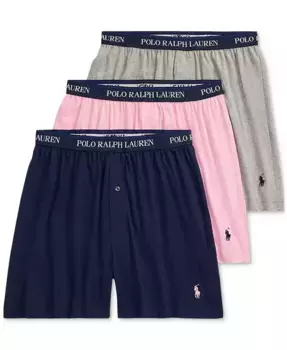 Мужские боксеры Classic Knit из хлопка, 3 шт Polo Ralph Lauren, мультиколор