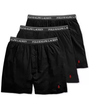 Мужские боксеры Classic Knit из хлопка, 3 шт Polo Ralph Lauren, черный