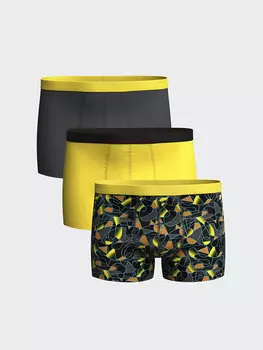 Мужские боксеры из гибкой ткани стандартной формы, 3 предмета LCW DREAM, черный с принтом