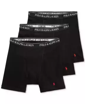 Мужские боксеры из хлопка Big & Tall, 3 шт Polo Ralph Lauren, черный