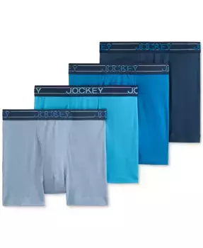Мужские боксеры Jockey Lightweight Cotton Blend 5", 4 штуки в упаковке, синий