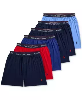 Мужские боксеры классического кроя из хлопкового трикотажа, 6 шт Polo Ralph Lauren, мультиколор