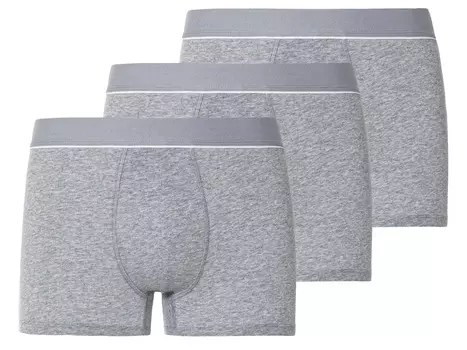 Мужские боксеры Livergy, 3 шт., с высоким содержанием органического хлопка, серый