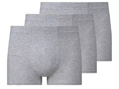Мужские боксеры Livergy, 3 шт., с высоким содержанием органического хлопка, серый