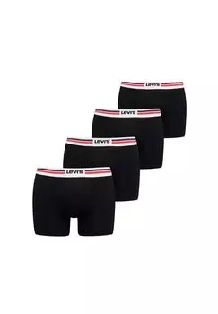 Мужские боксеры, набор из 4 шт. — боксеры с логотипом Sportswear, хлопок стрейч Levi's, черный