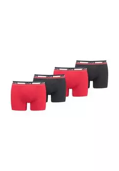 Мужские боксеры, набор из 4 шт. — боксеры с логотипом Sportswear, хлопок стрейч Levi's, цвет Rot Schwarz