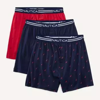 Мужские боксеры Nautica Solid Knit, 3 шт. в упаковке, цвет aged brown