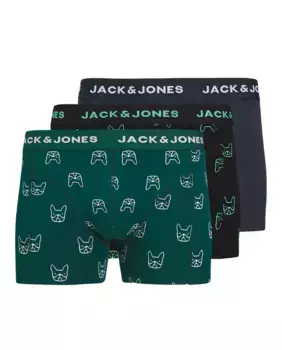 Мужские боксеры с контрастным принтом и логотипом Jack & Jones, синий