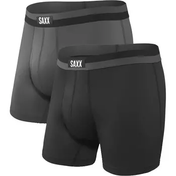 Мужские боксеры Sport Mesh Bb Fly 2 шт Saxx Underwear, черный