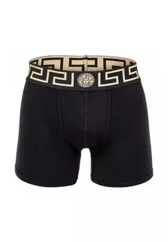 Мужские боксеры - TOPEKA, бистрейч, натуральный хлопок, однотонные VERSACE, черный