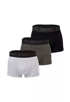 Мужские боксеры - TRUNK MULTI TRIPLE PACK, натуральный хлопок, 3 шт. в упаковке Superdry., цвет Schwarz Grau