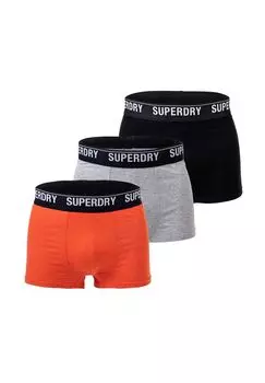 Мужские боксеры - TRUNK MULTI TRIPLE PACK, натуральный хлопок, 3 шт. в упаковке Superdry., цвет Schwarz Grau Orange