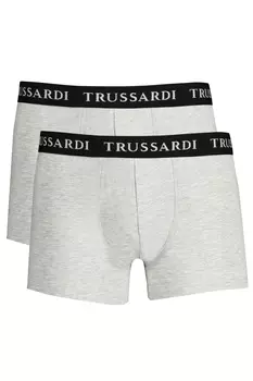 Мужские боксеры Trussardi хлопковые с логотипом 2 шт, серый