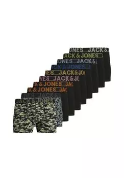 Мужские боксеры, упаковка 10 шт - JACDANNY, плавки, хлопок стрейч, камуфляж JACK & JONES, цвет Schwarz/gr_n/blau