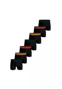Мужские боксеры, упаковка из 7 шт. - хлопковые боксеры стрейч, логотип, однотонные/с узором BJRN BORG, черный