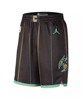 Мужские брендовые шорты Charlotte Hornets 2022/23 City Edition Swingman черного и мятного цвета Jordan
