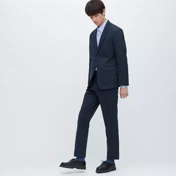 Мужские брюки Airsense Uniqlo Ultra Light Cotton-like (короткие), тёмно-синий