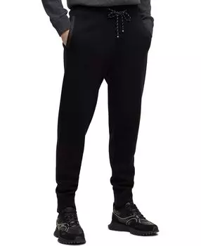 Мужские брюки boss из смеси шерсти и хлопка с кулиской Hugo Boss, черный