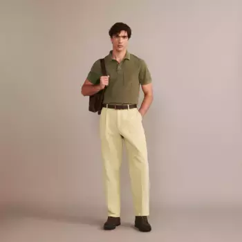 Мужские брюки-чинос из хлопка и льна Verhunt, бежевый