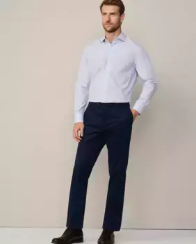 Мужские брюки чинос классического кроя из саржи Hackett, темно-синий