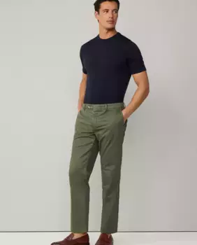 Мужские брюки чинос классического кроя из твила Hackett, цвет Kaki