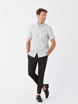 Мужские брюки чинос приталенного кроя LCWAIKIKI Classic, хаки меланж