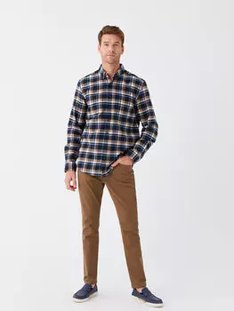 Мужские брюки чинос приталенного кроя LCWAIKIKI Classic, коричневый