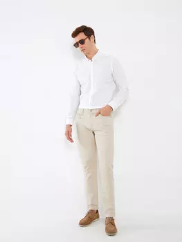 Мужские брюки чинос приталенного кроя LCWAIKIKI Classic, светло-серый