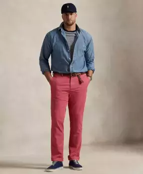 Мужские брюки-чинос прямого кроя для больших и высоких мужчин Polo Ralph Lauren, красный