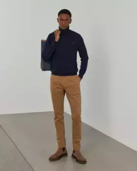 Мужские брюки-чинос прямого кроя со складками бежевого цвета Lion of Porches, коричневый