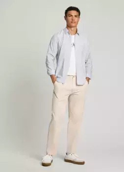 Мужские брюки чинос свободного кроя из саржи Pepe Jeans, цвет Crema