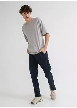 Мужские брюки чинос темно-синего цвета с нормальной талией и тонкими штанинами Limon