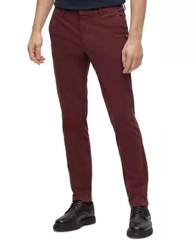Мужские брюки чинос узкого кроя из эластичного хлопка и габардина Hugo Boss