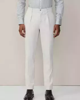 Мужские брюки чинос узкого кроя с вытачками спереди Hackett, светло-серый