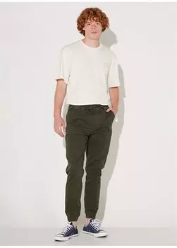 Мужские брюки-чиносы цвета хаки с нормальной талией и обычной посадкой LM04007801 Брюки-джоггеры из неджинсового материала Lee, хаки