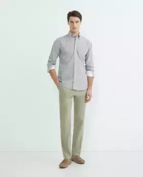 Мужские брюки-чиносы индивидуального покроя из твила с рваными краями Mirto, цвет Topo