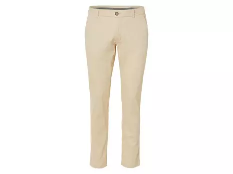 Мужские брюки-чиносы Livergy, приталенного кроя, с нормальной высотой талии, бежевый