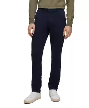 Мужские брюки-чиносы облегающего кроя из хлопкового габардина стретч-кроя Hugo Boss, синий